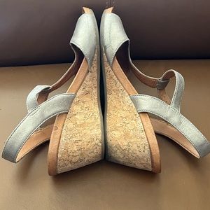 Metallic Bronze Leather Wedges 10